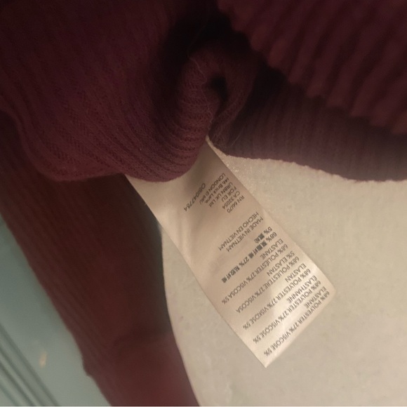 Free People - We The Free-  Burgundy Off-Shoulder Sweater - Picture 5 of 5